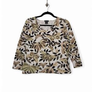 Vintage y2k Floral Butterfly Fairy Core Rafaella Medium Long Sleeve Shirt Top